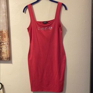 Bebe Vibrant Red Tank Dress